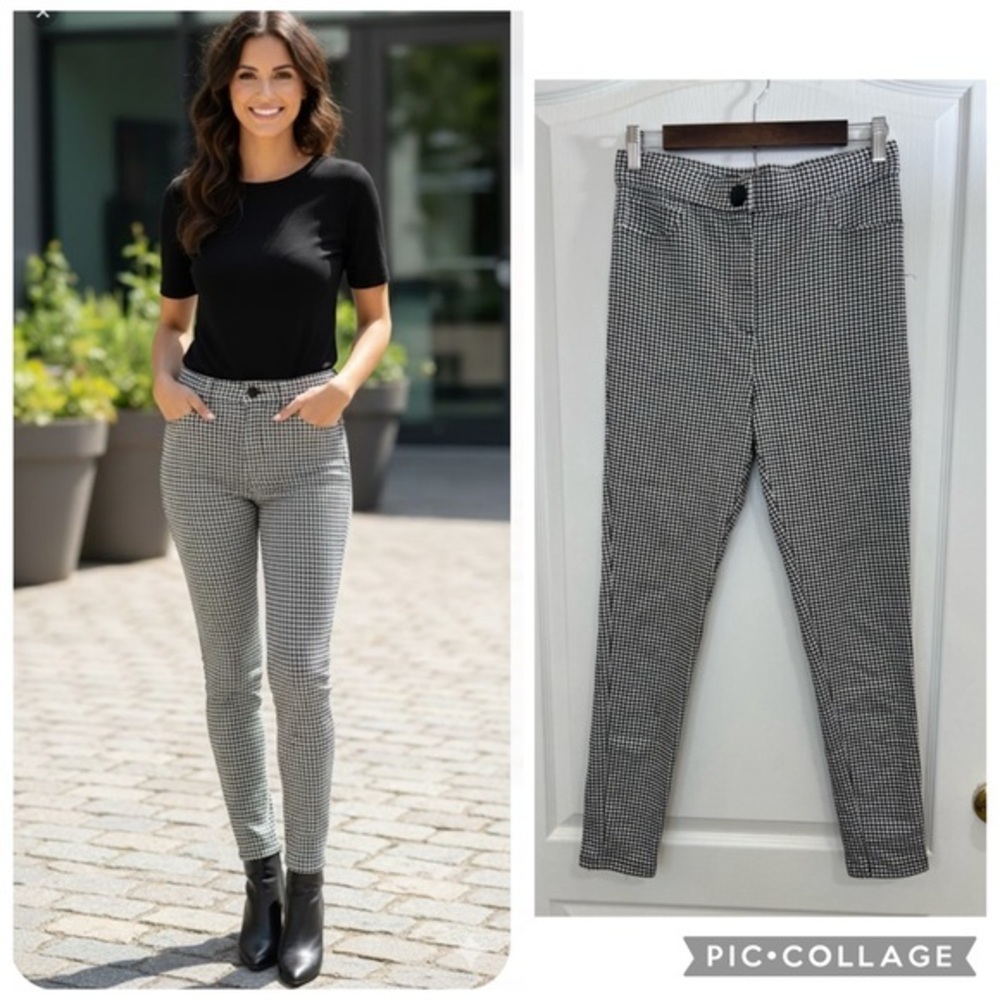 Zara Monochrome Houndstooth pants size M
